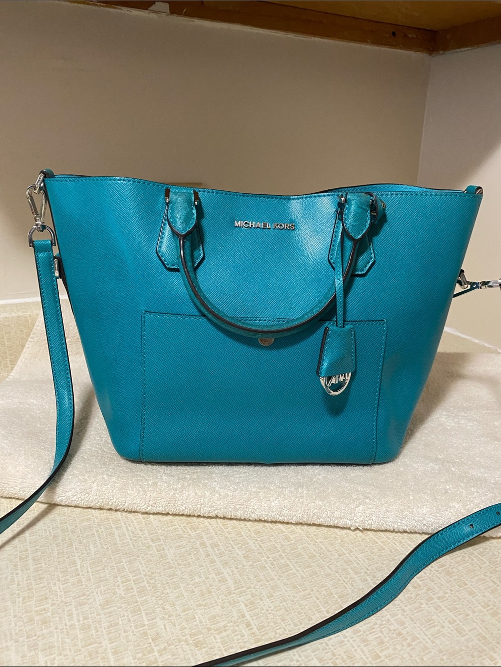 Michael Kors Turquoise Saffiano Leather Tote